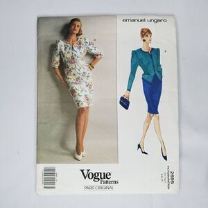 Vintage 90s Vogue Paris Emanuel Ungaro Skirt Jacket Pattern 2695 6 8 10 Uncut